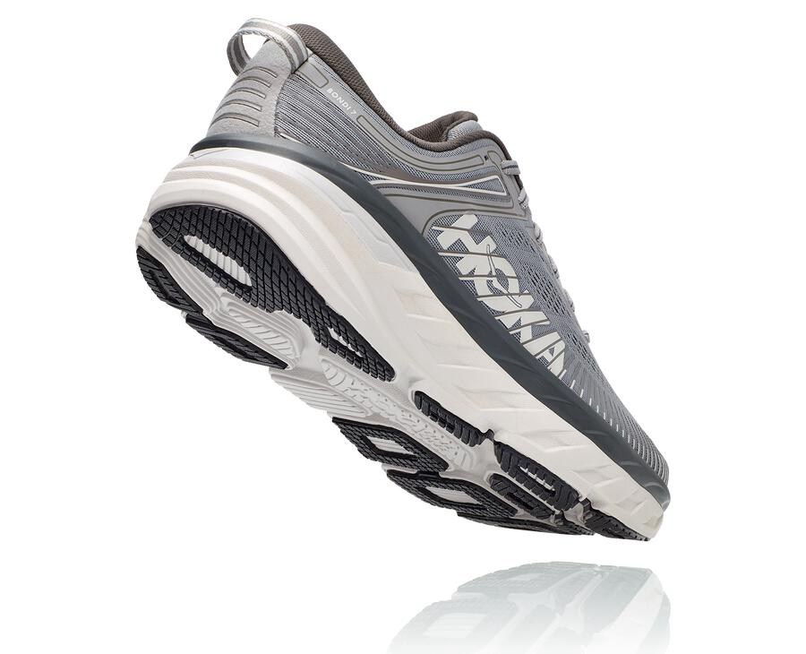 Hoka One One Mens Running Shoes - Bondi 7 - Grey - XAJV48375